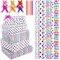Birthday & Party Wrapping Paper – 6 Mini Rolls, 17” x 120” Each, Iridescent Gold Foil Designs with 6 Mini Bows for Birthdays, Christmas & Celebrations (Color bronzing)